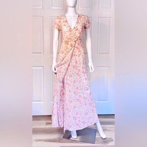 Nasty Gal Light Pink Floral Maxi Dress - US SIZE XS